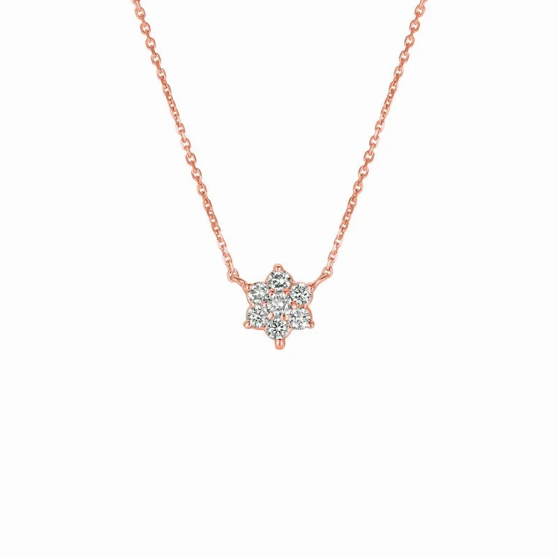 DIAMOND FLOWER NECKLACE 14K GOLD (0.5 CTW)