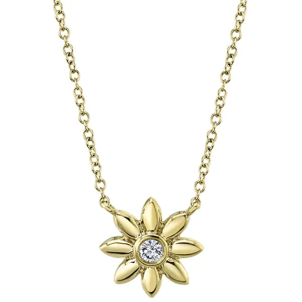 Diamond Flower Pendant Necklace