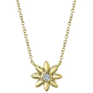 Diamond Flower Pendant Necklace