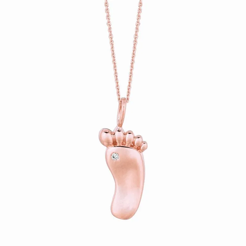 DIAMOND FOOT NECKLACE 14K GOLD (0.01 CTW)