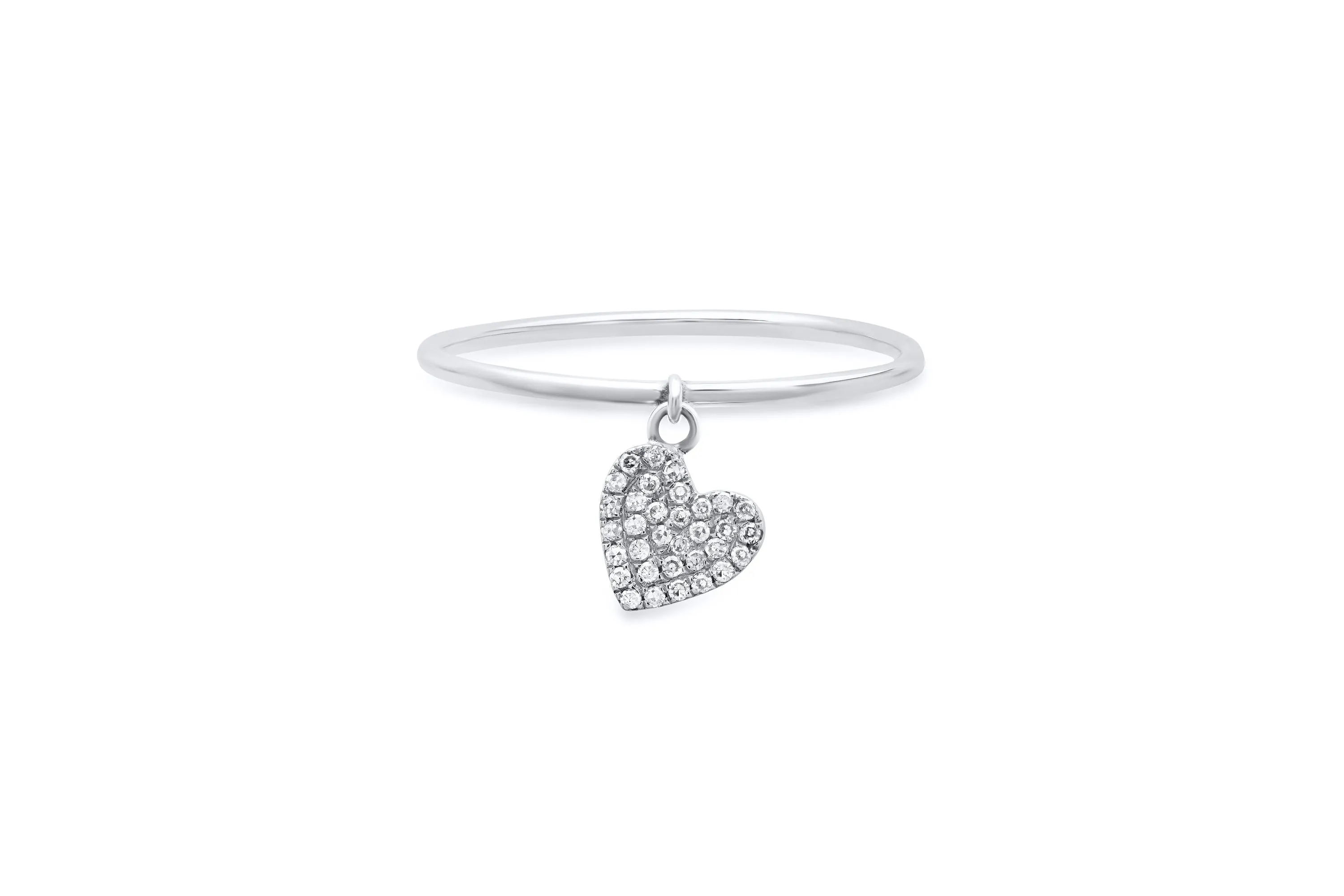 Diamond Heart Charm Ring
