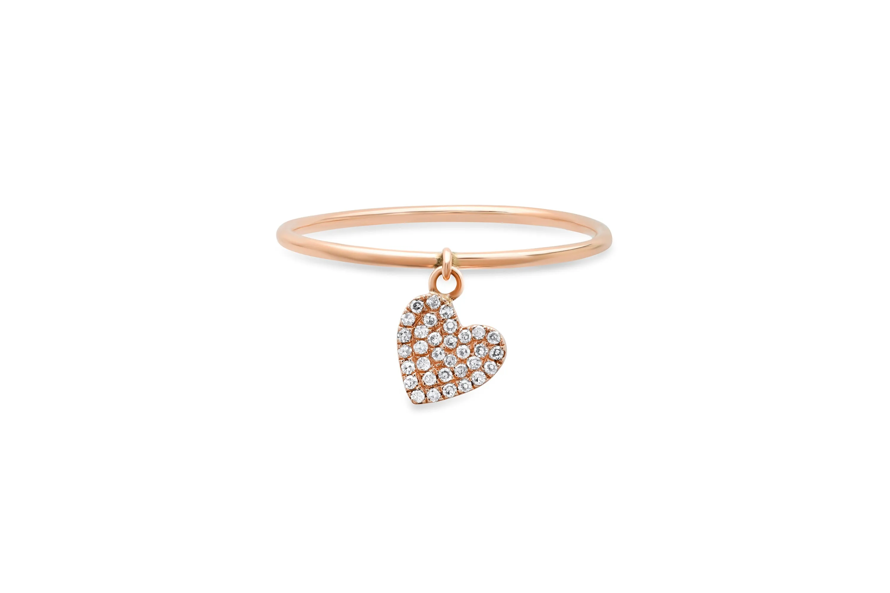 Diamond Heart Charm Ring