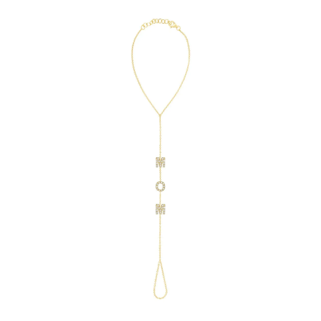 Diamond Initials Hand Chain Bracelet