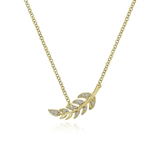 Diamond Leaf Pendant Necklace