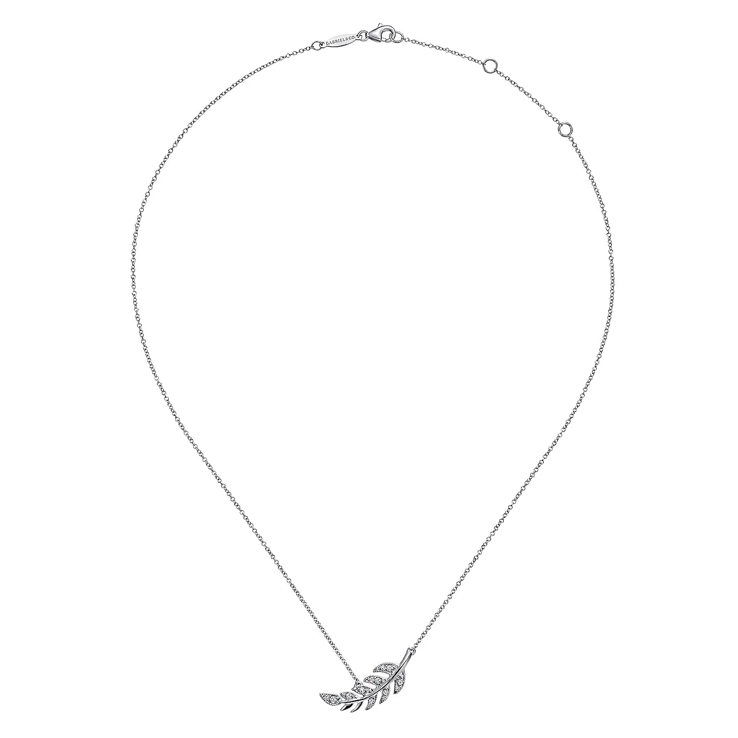 Diamond Leaf Pendant Necklace