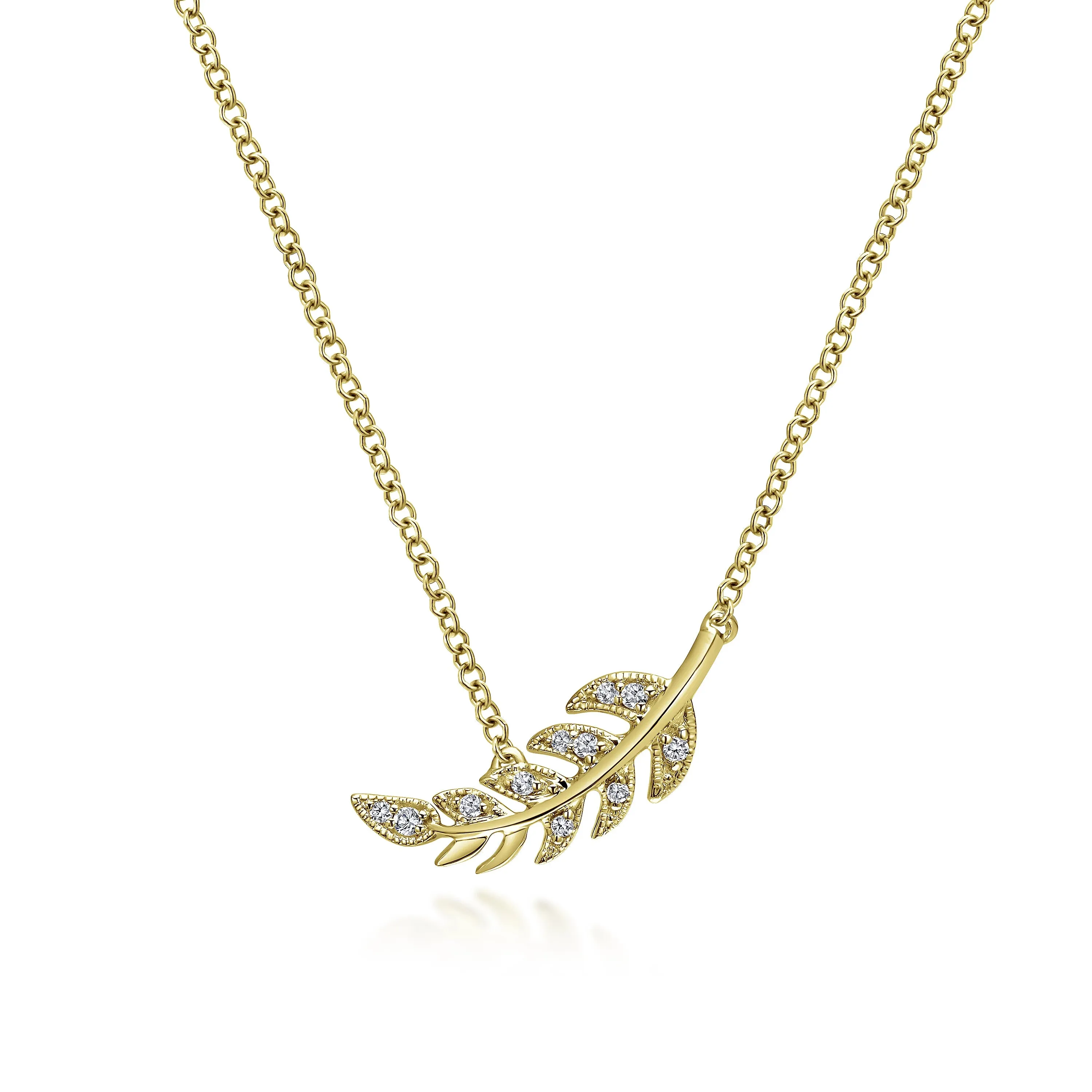 Diamond Leaf Pendant Necklace