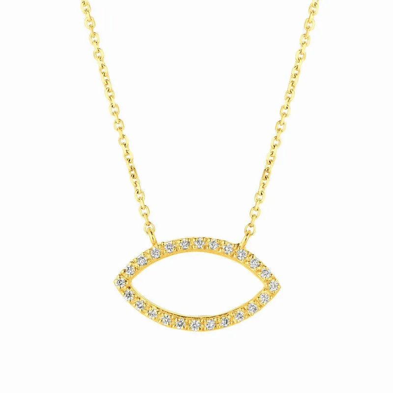 DIAMOND MARQUISE SHAPE NECKLACE 14K GOLD (0.25 CTW)