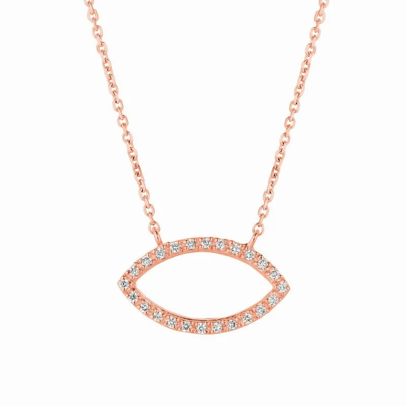 DIAMOND MARQUISE SHAPE NECKLACE 14K GOLD (0.25 CTW)