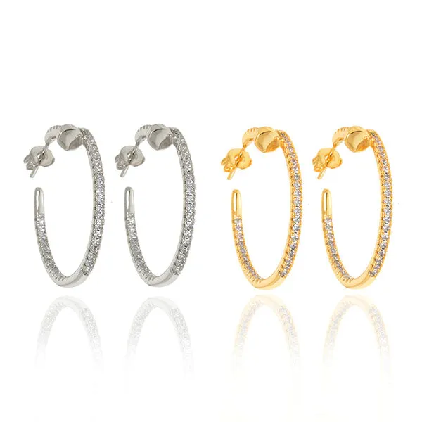 Diamond Nail Gold Hoop