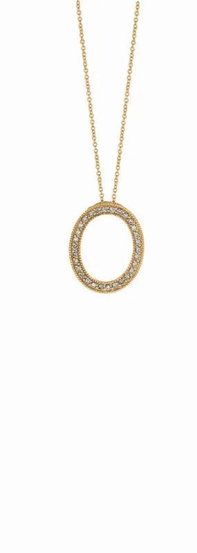 DIAMOND OVAL NECKLACE 14K  GOLD (0.5 CTW)