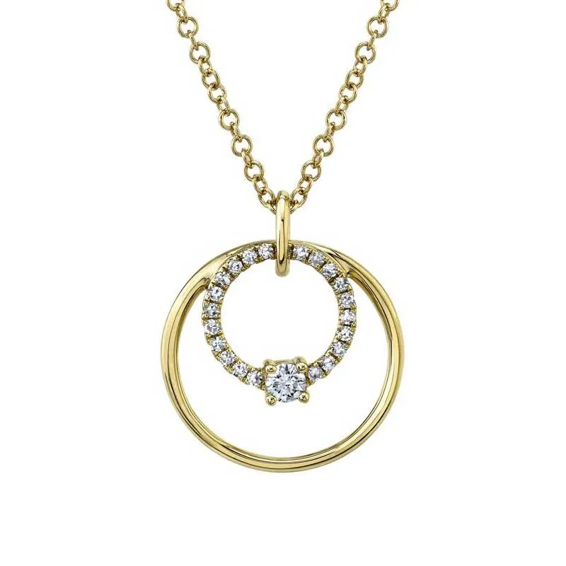 Diamond "Embrace" Circle Necklace