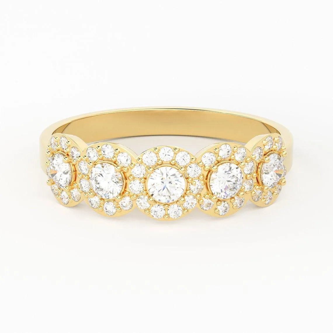 Diamond Ring / 14k Gold Floral Diamond Ring / Floral Cluster Diamond Ring / Minimalist Diamond Flower / Cluster Diamond Ring