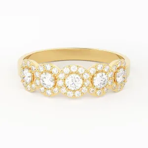 Diamond Ring / 14k Gold Floral Diamond Ring / Floral Cluster Diamond Ring / Minimalist Diamond Flower / Cluster Diamond Ring