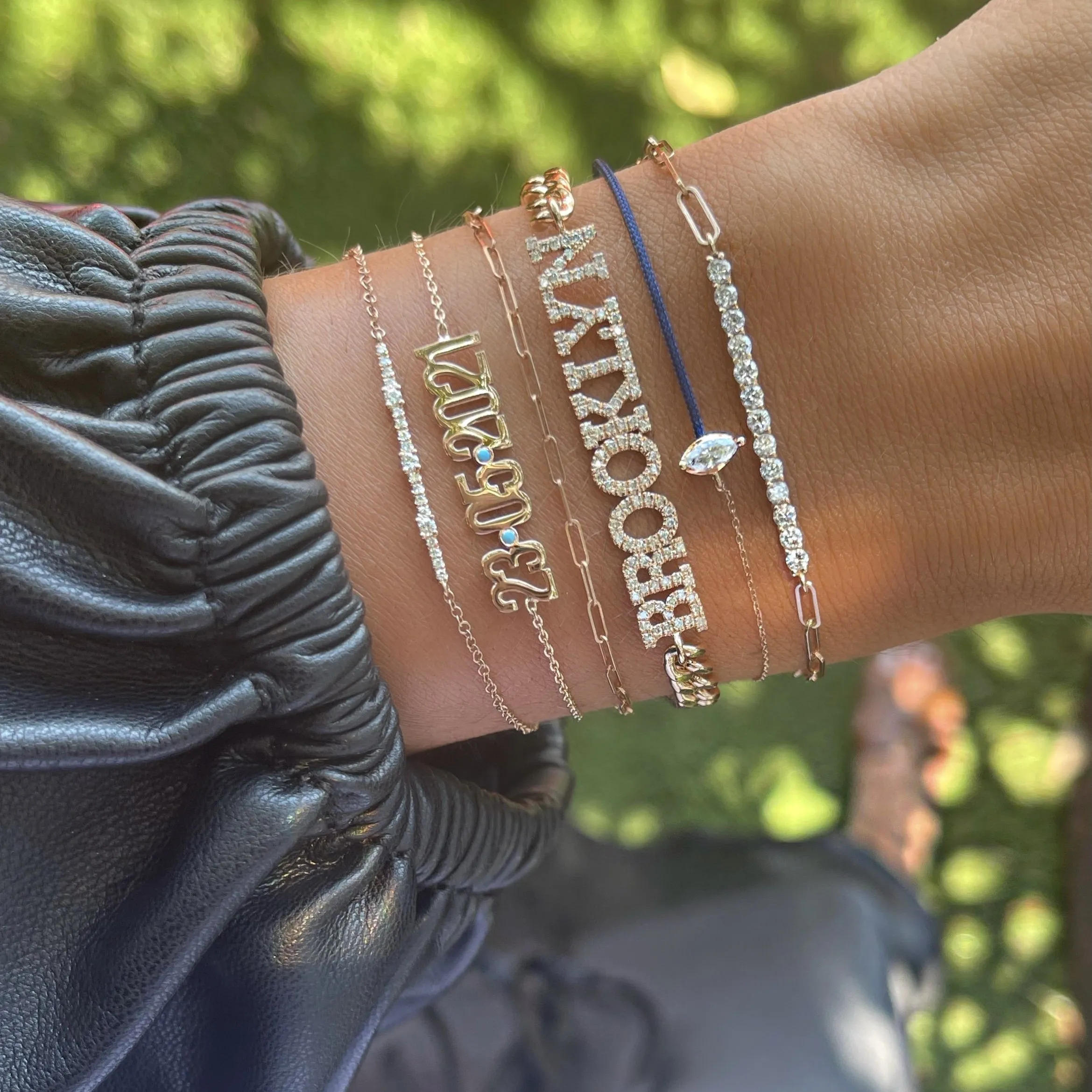 Diamond Segments Bar Bracelet