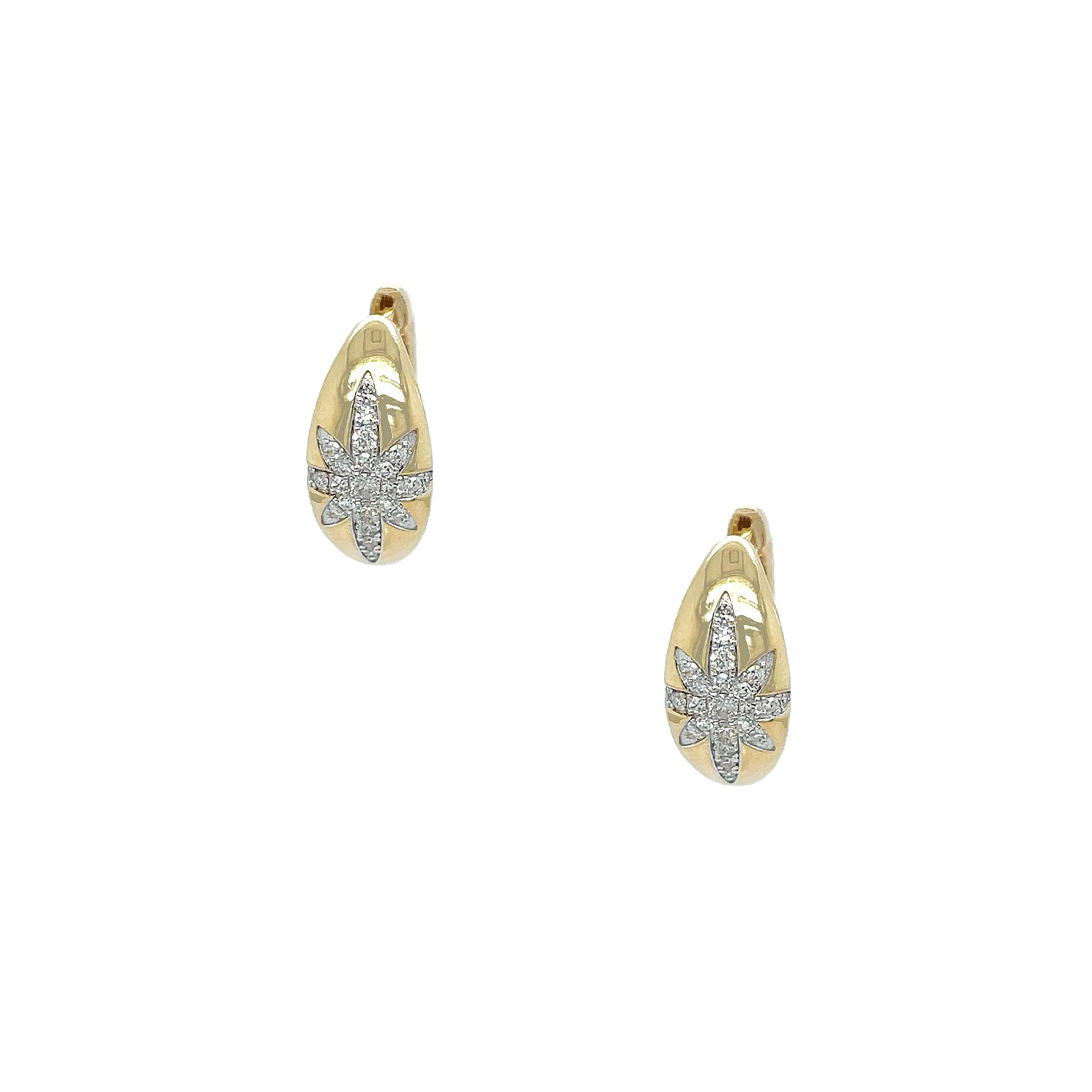 Diamond Starburst Hoop Earrings