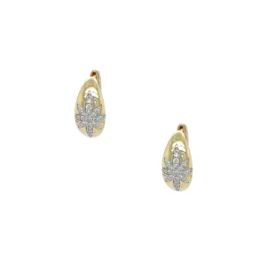 Diamond Starburst Hoop Earrings