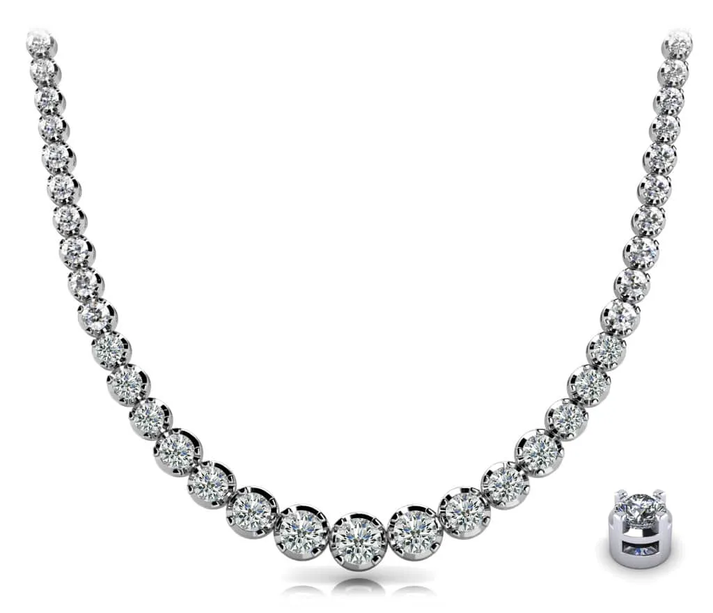 Diamond Strand Necklace In Diamond  with 14.02 ct.(finished)