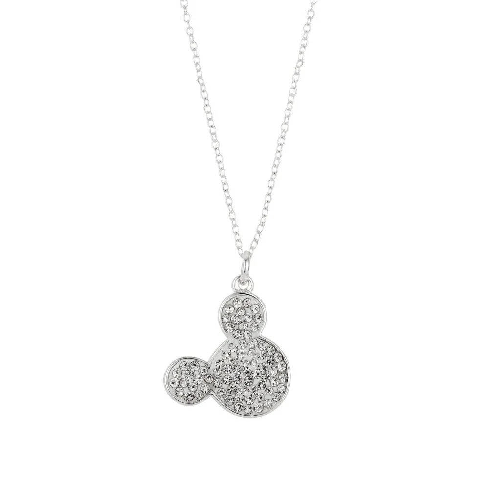 Disney Mickey Mouse Necklace Sparkling Silver Cute Pendant Jewelry JOJO22052204