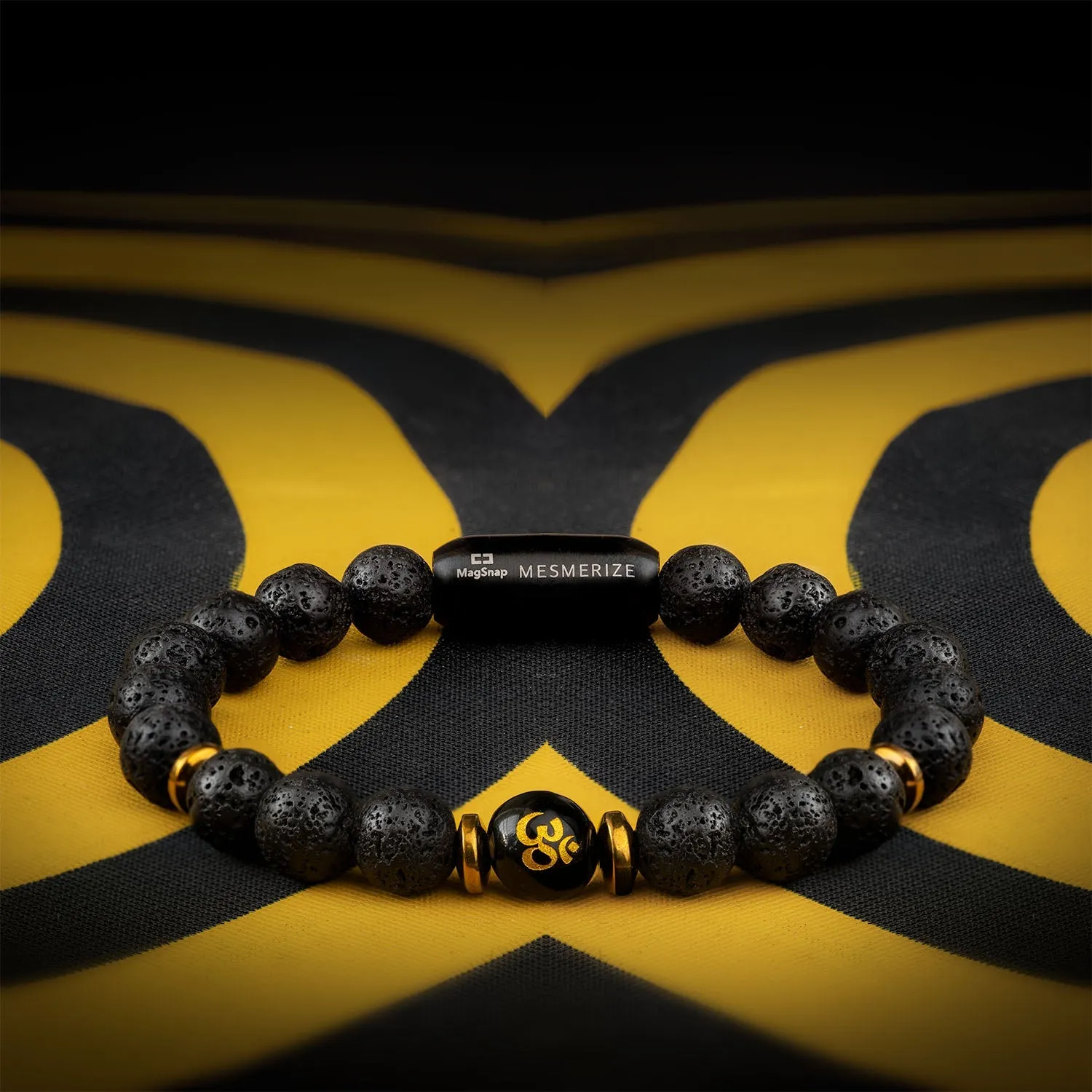 Divine Lava Natural Stone Om Bracelet with MagSnap 2
