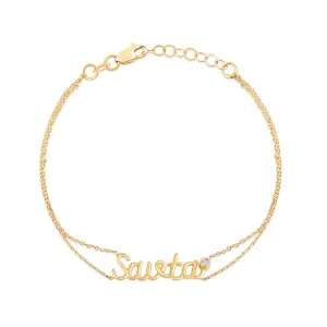Double Chain Wire Name Bracelet