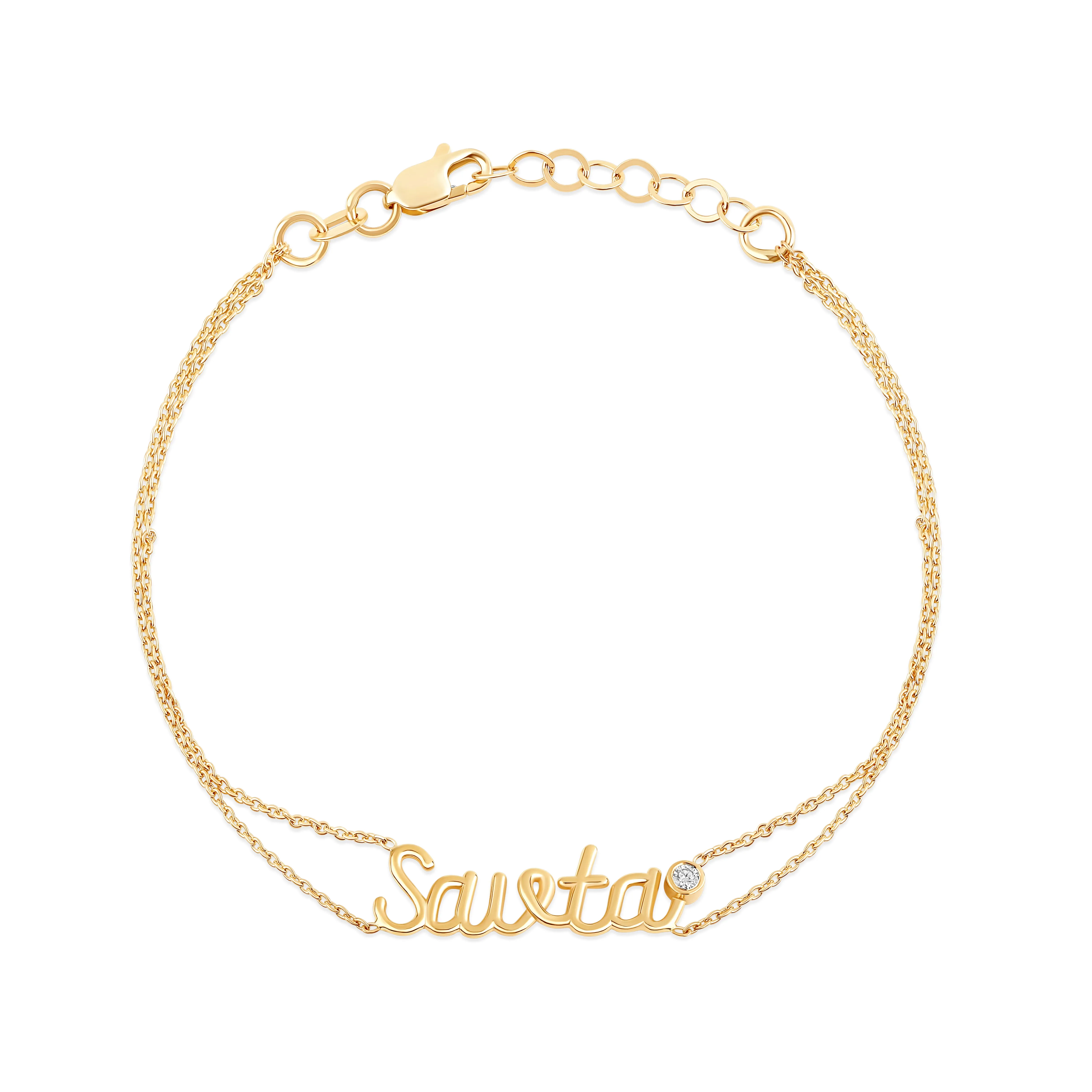 Double Chain Wire Name Bracelet