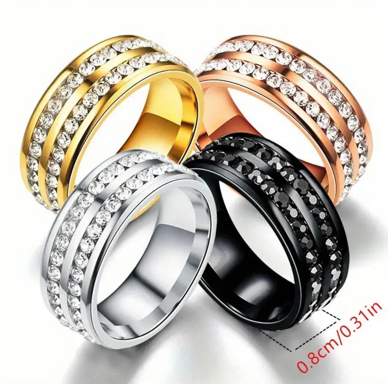 Double Row Rhinestone Ring