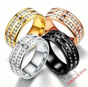 Double Row Rhinestone Ring