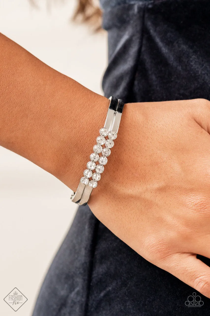 Doubled Down Dazzle White Paparazzi Bracelet