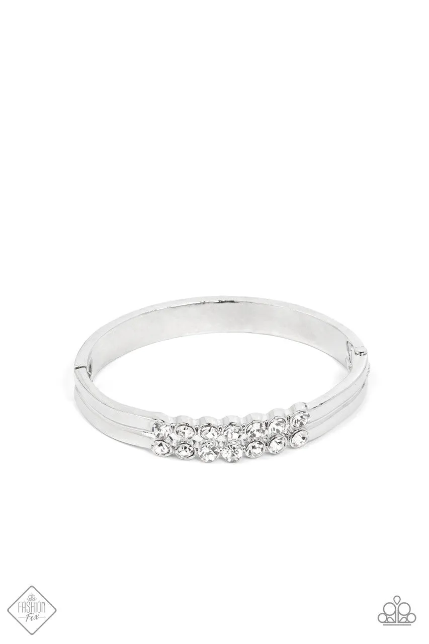 Doubled Down Dazzle White Paparazzi Bracelet