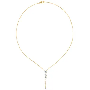 Drop Lariat Necklace with 1.00ct of Laboratory Grown Diamonds in 9ct Yellow Gold