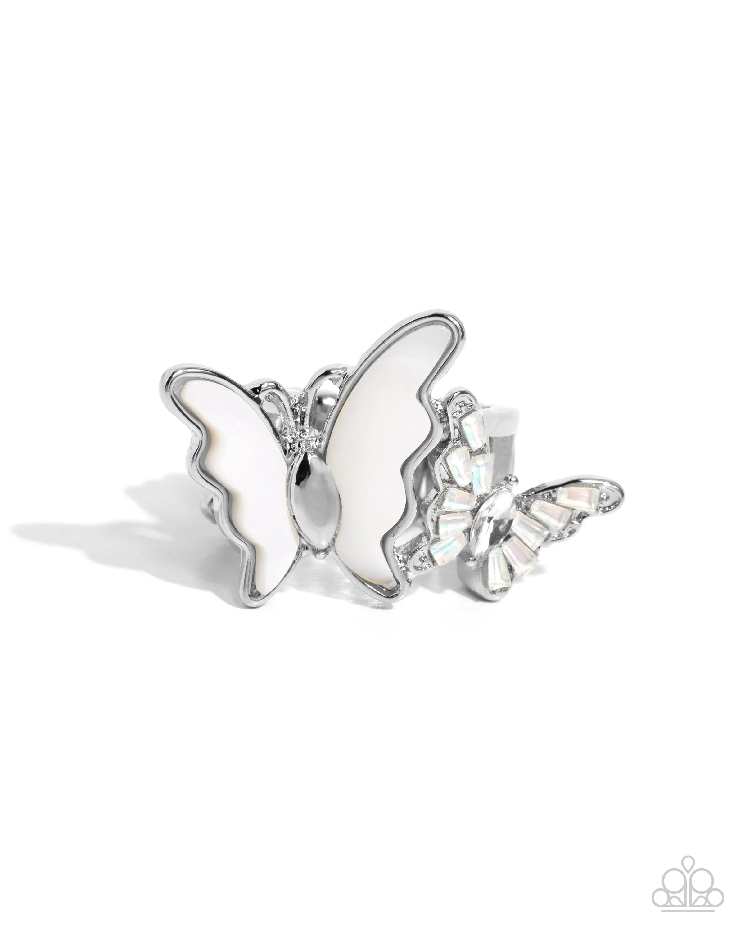Dueling Decadence - White (Butterfly) Ring