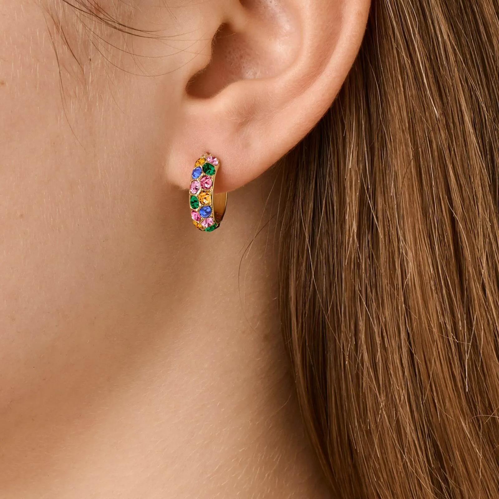 Dyrberg Kern Heidi Gold Earrings - Rainbow