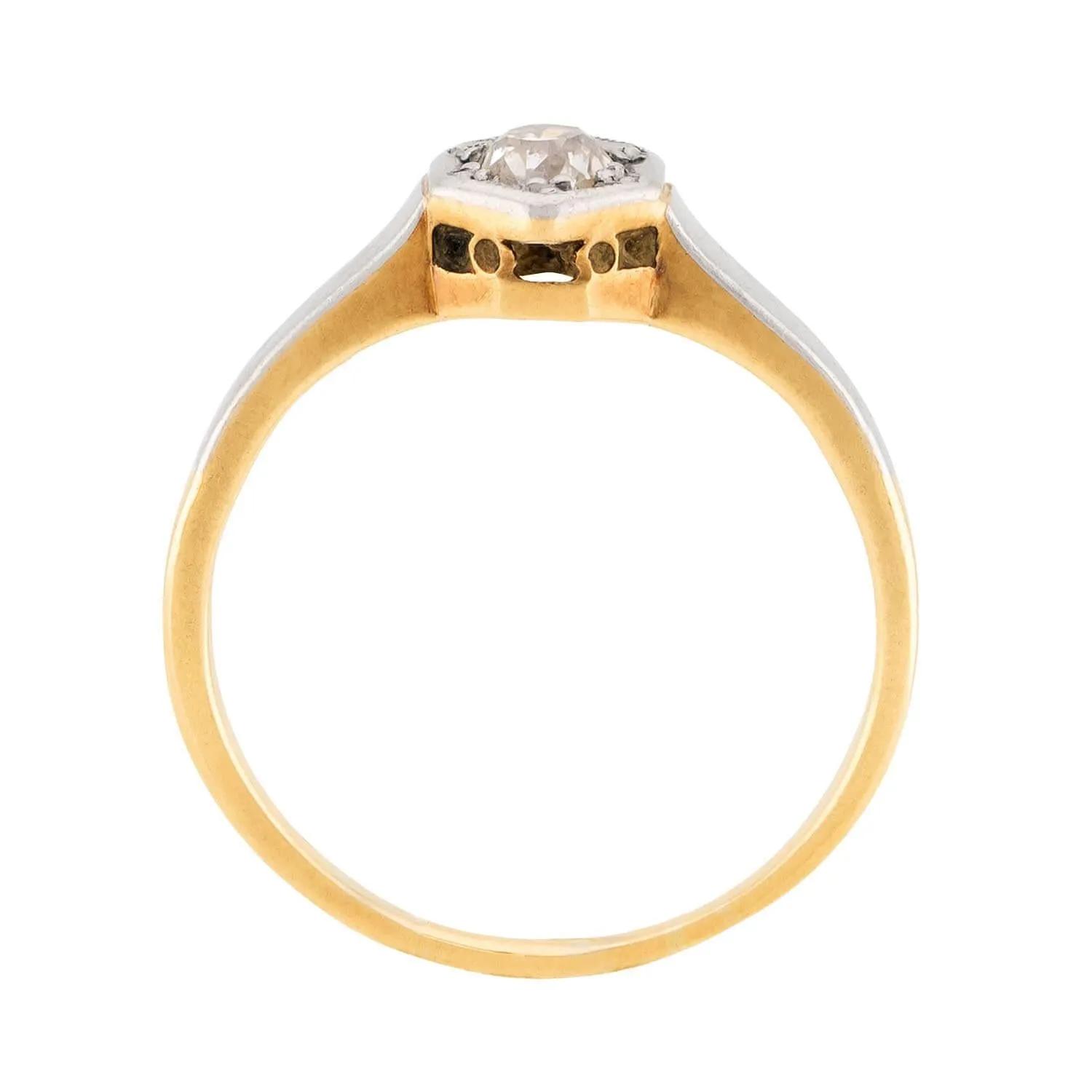 Edwardian 18k & Platinum Diamond Engagement Ring .20ct