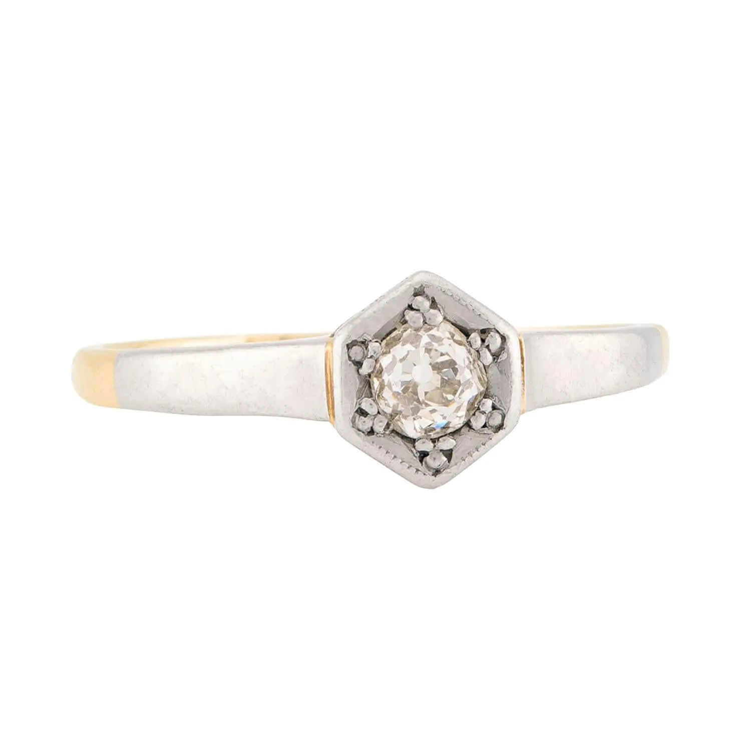 Edwardian 18k & Platinum Diamond Engagement Ring .20ct