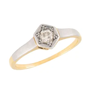 Edwardian 18k & Platinum Diamond Engagement Ring .20ct