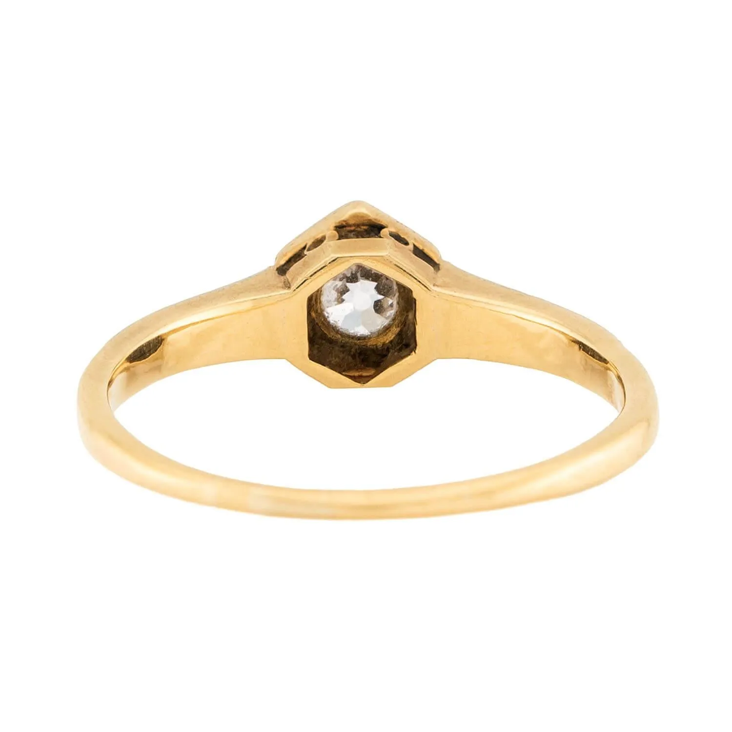 Edwardian 18k & Platinum Diamond Engagement Ring .20ct