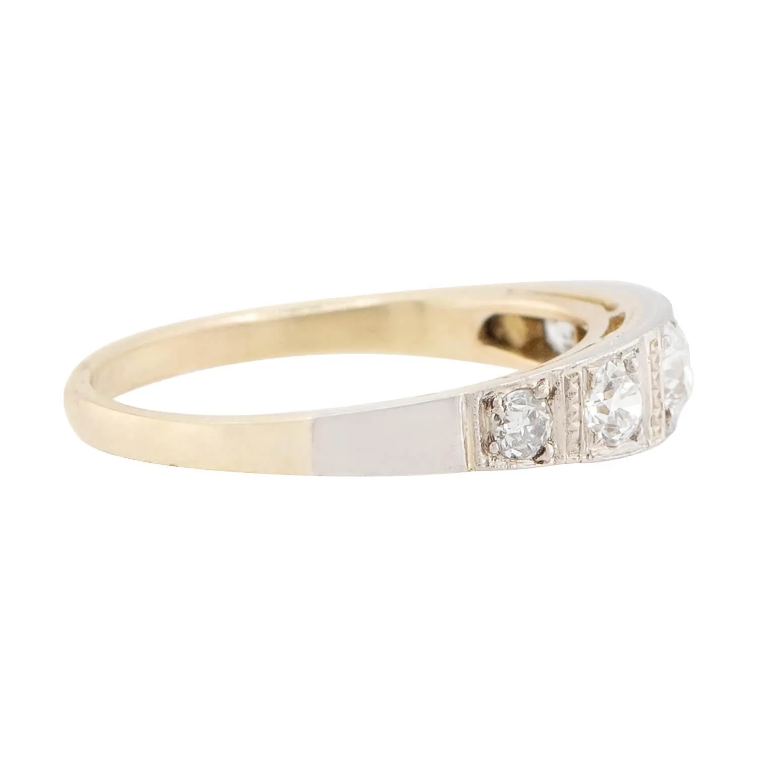 Edwardian 18k & Platinum Diamond Five Stone Ring