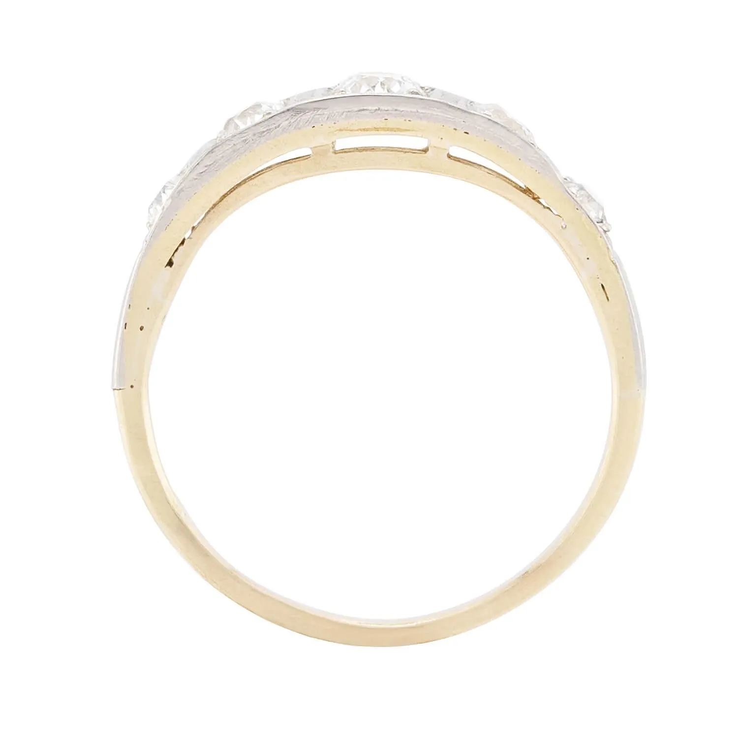 Edwardian 18k & Platinum Diamond Five Stone Ring