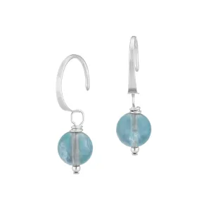 ella huggie hoops with teal fluorite