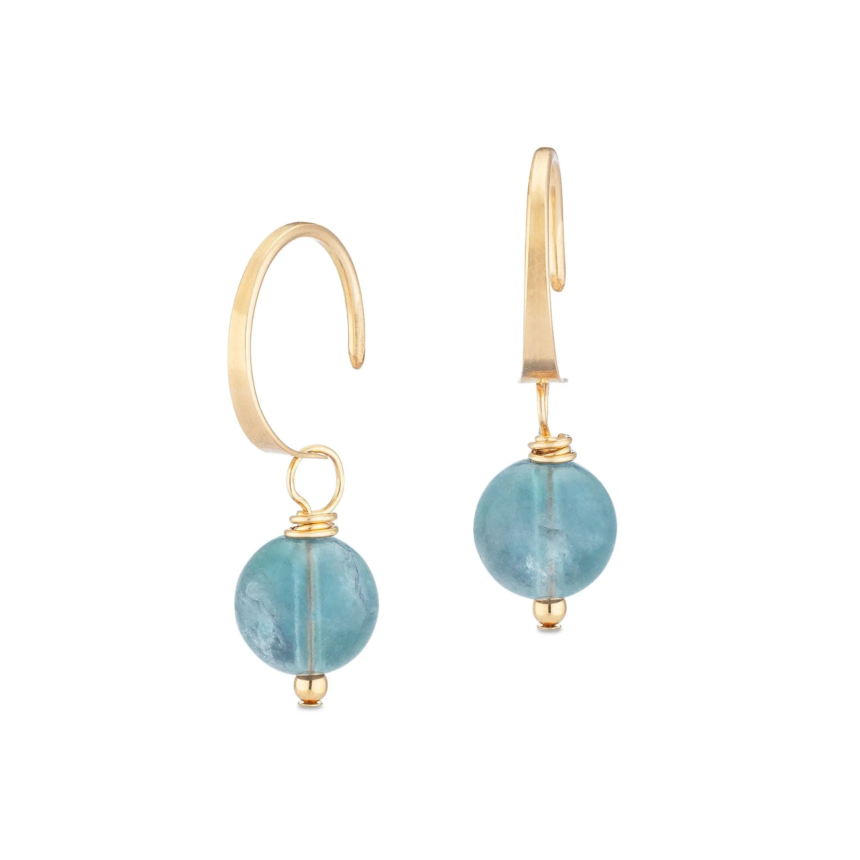 ella huggie hoops with teal fluorite