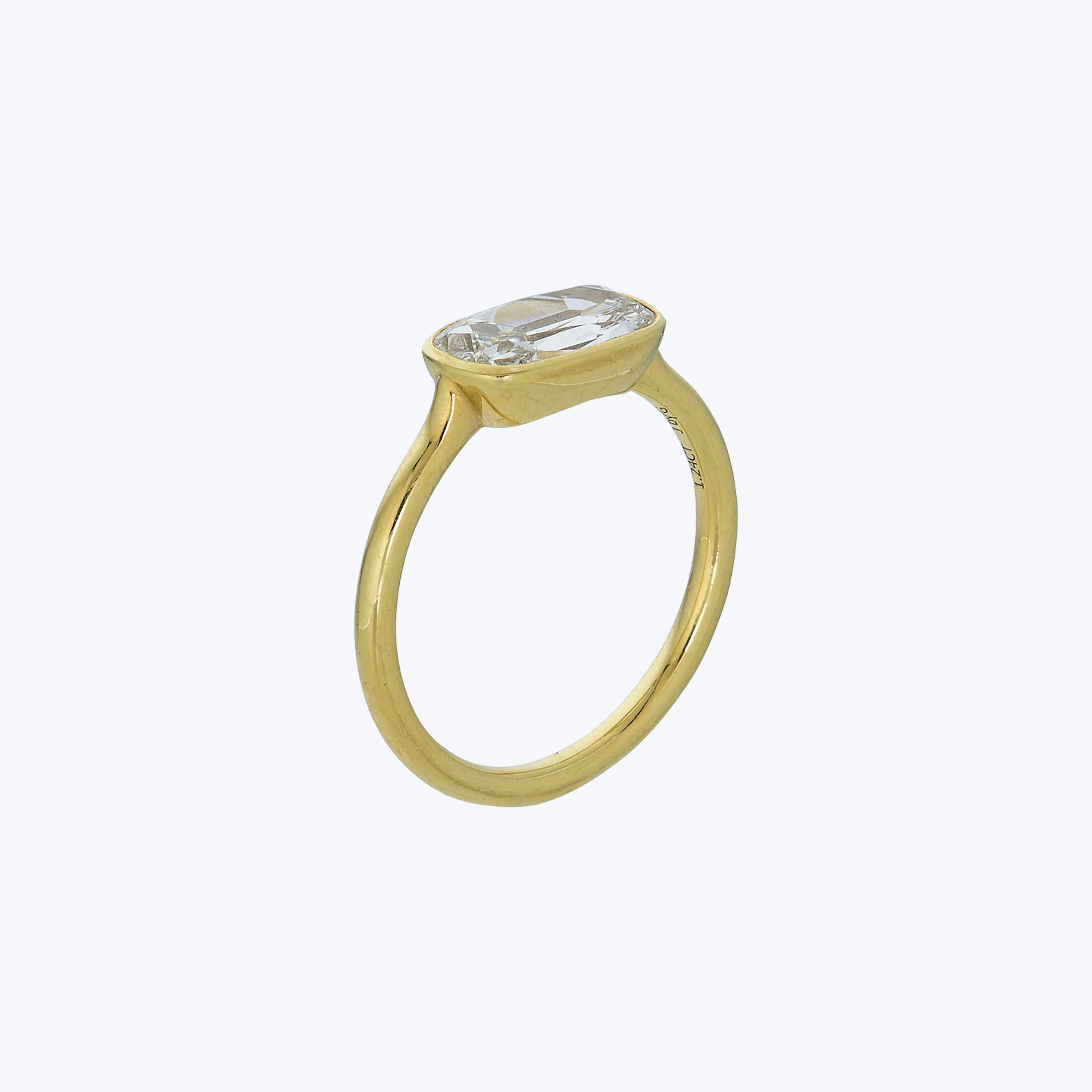 Elongated Cushion Cut East-West Solitaire