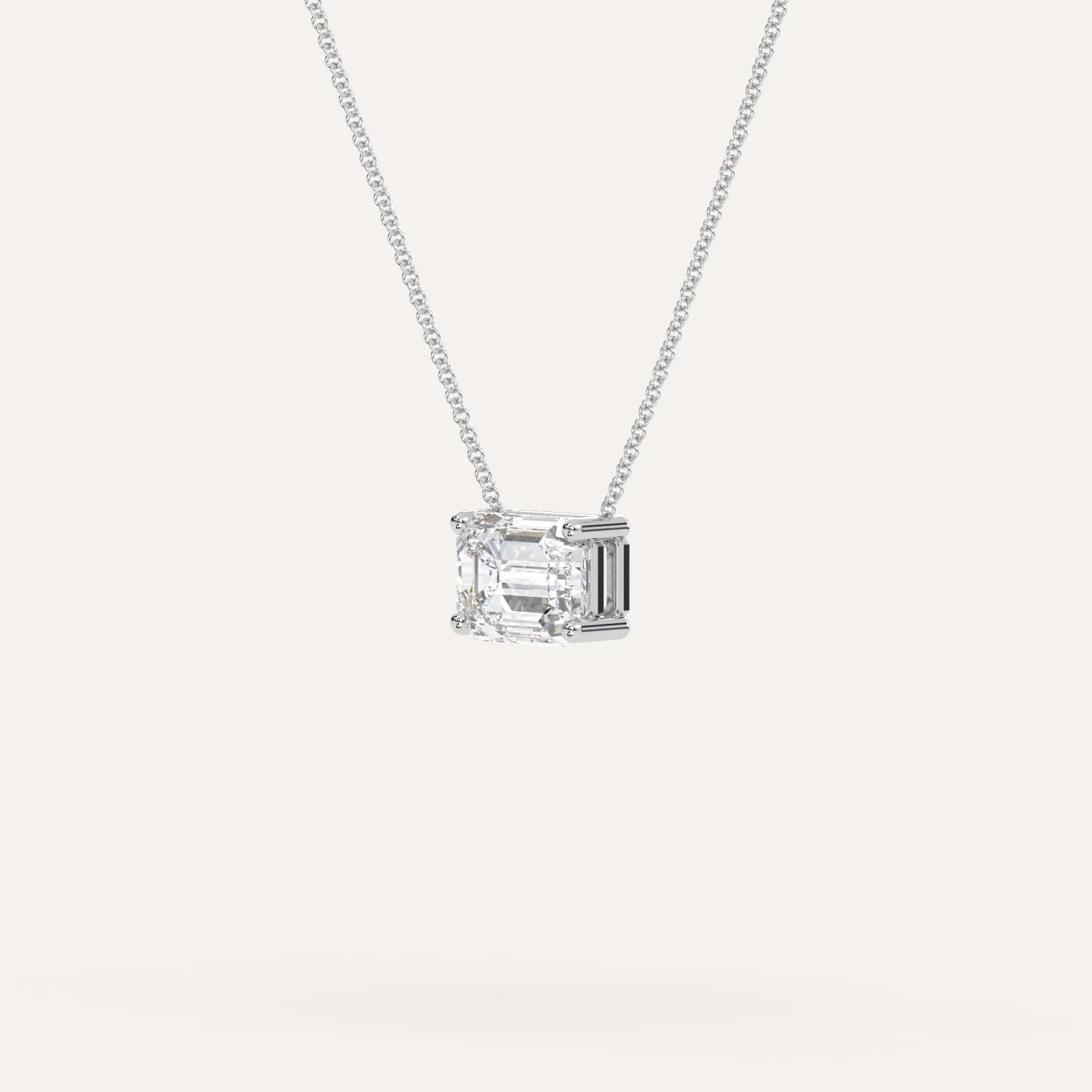 Emerald Floating Diamond Necklace Setting