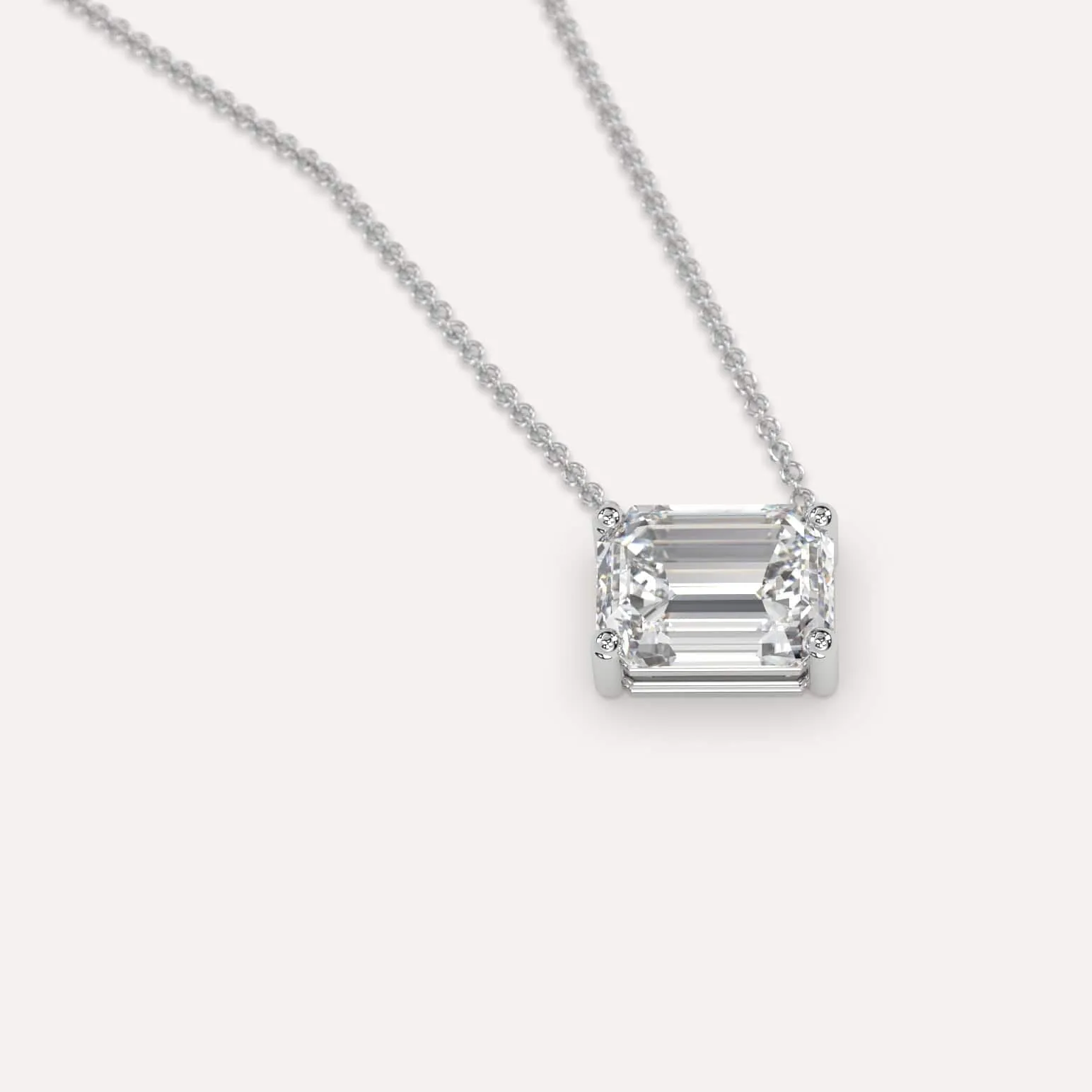 Emerald Floating Diamond Necklace Setting