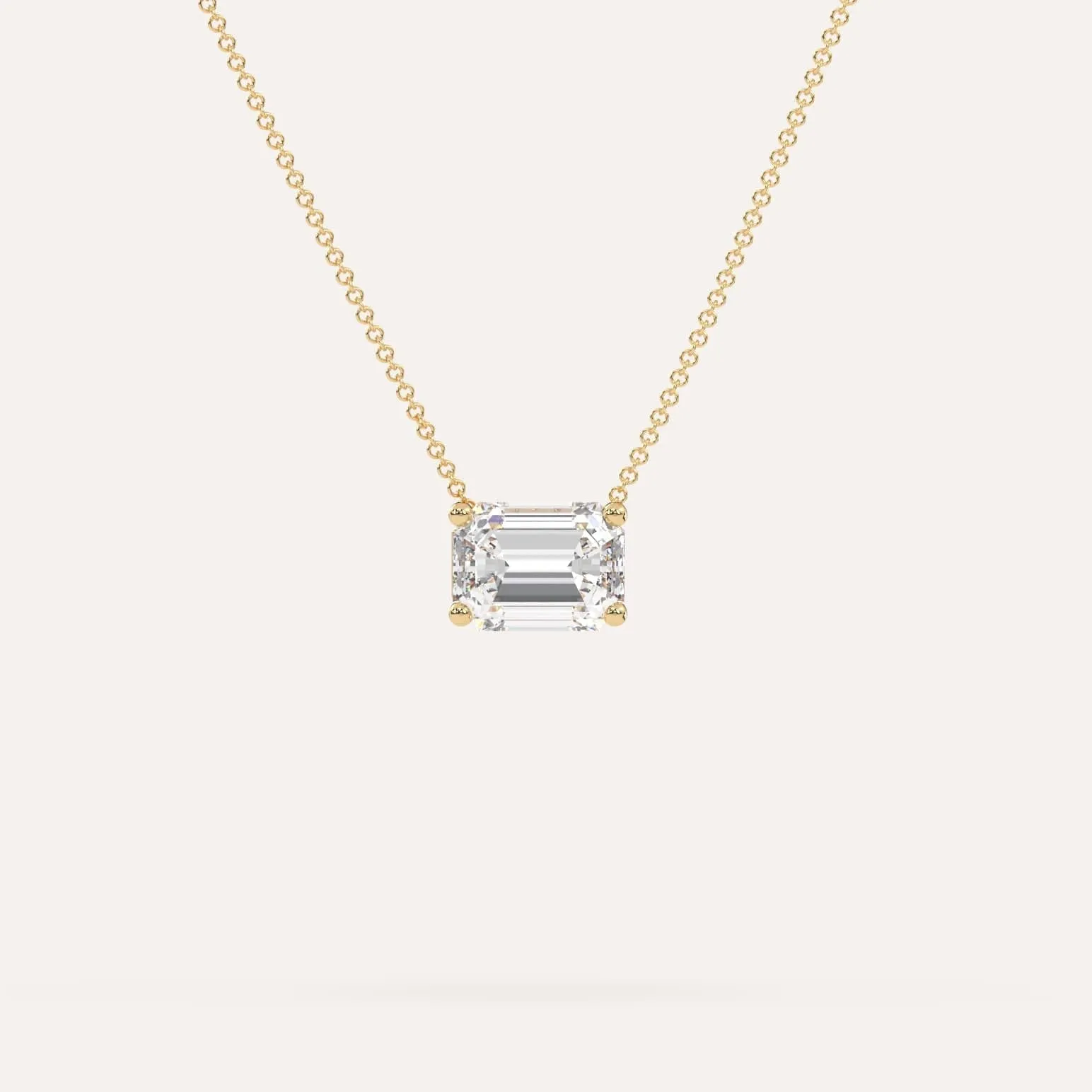 Emerald Floating Diamond Necklace Setting