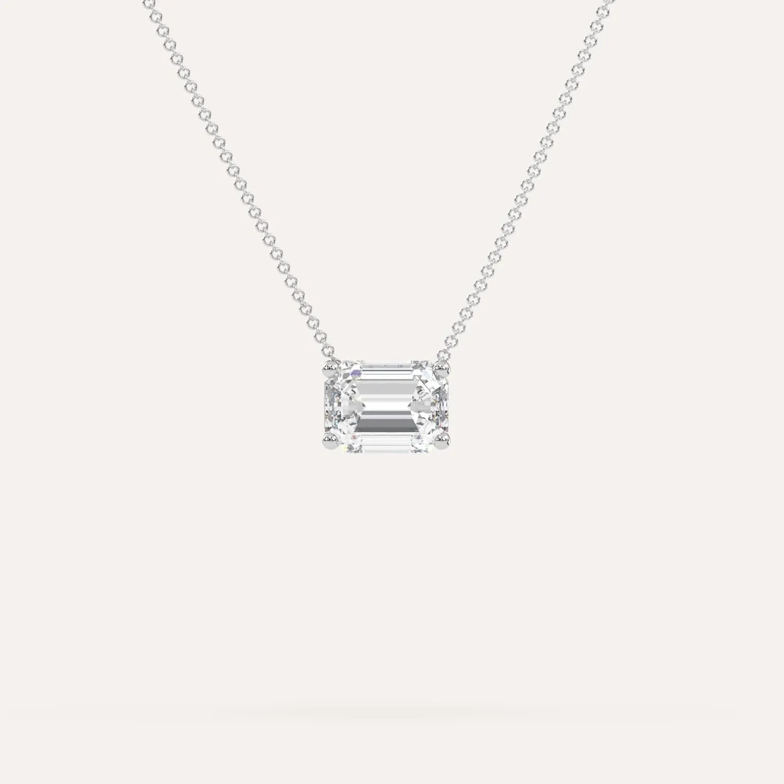 Emerald Floating Diamond Necklace Setting