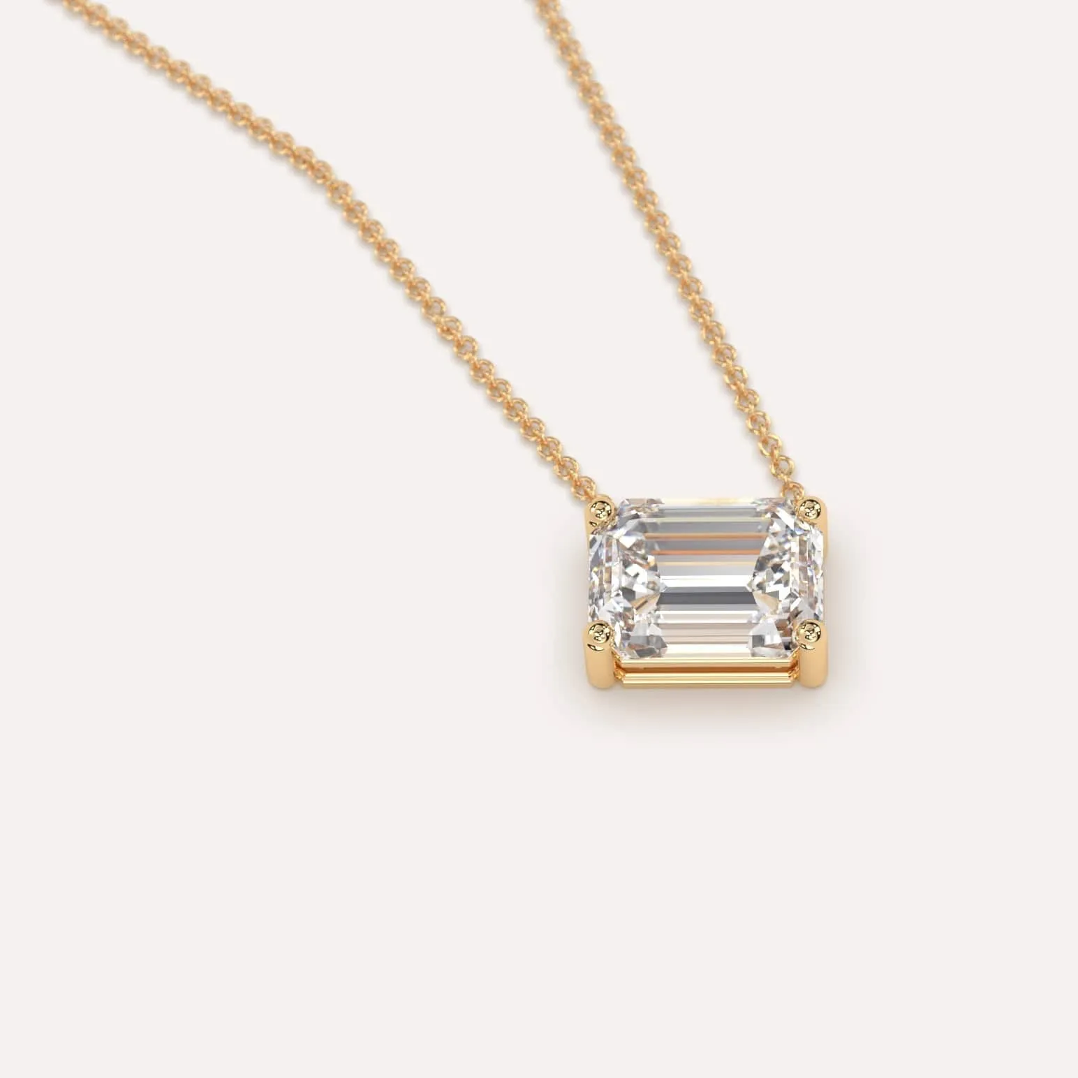 Emerald Floating Diamond Necklace Setting