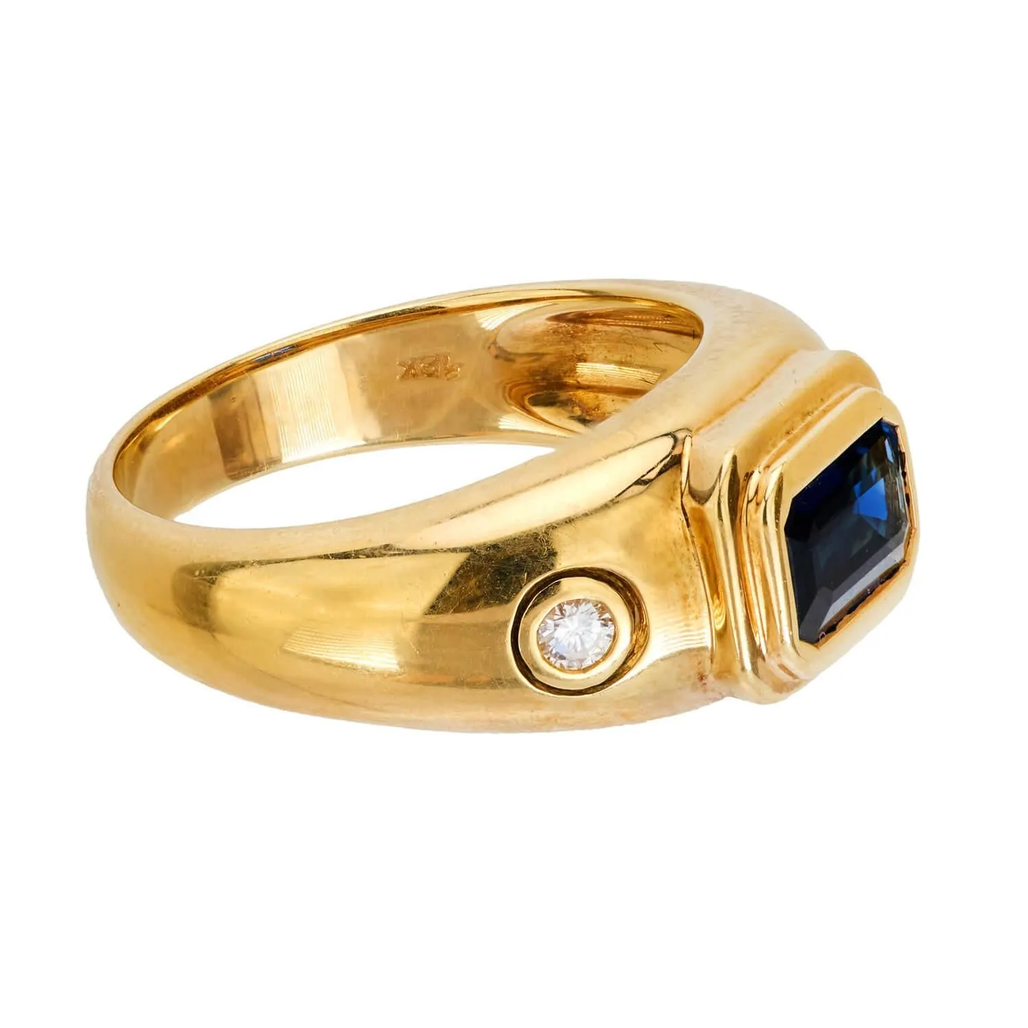 Estate Sapphire and Diamond Three Stone Ring