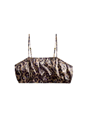 EVE LEOPARD: ORGANIC SILK BANDEAU BRALETTE TOP | SAMPLE