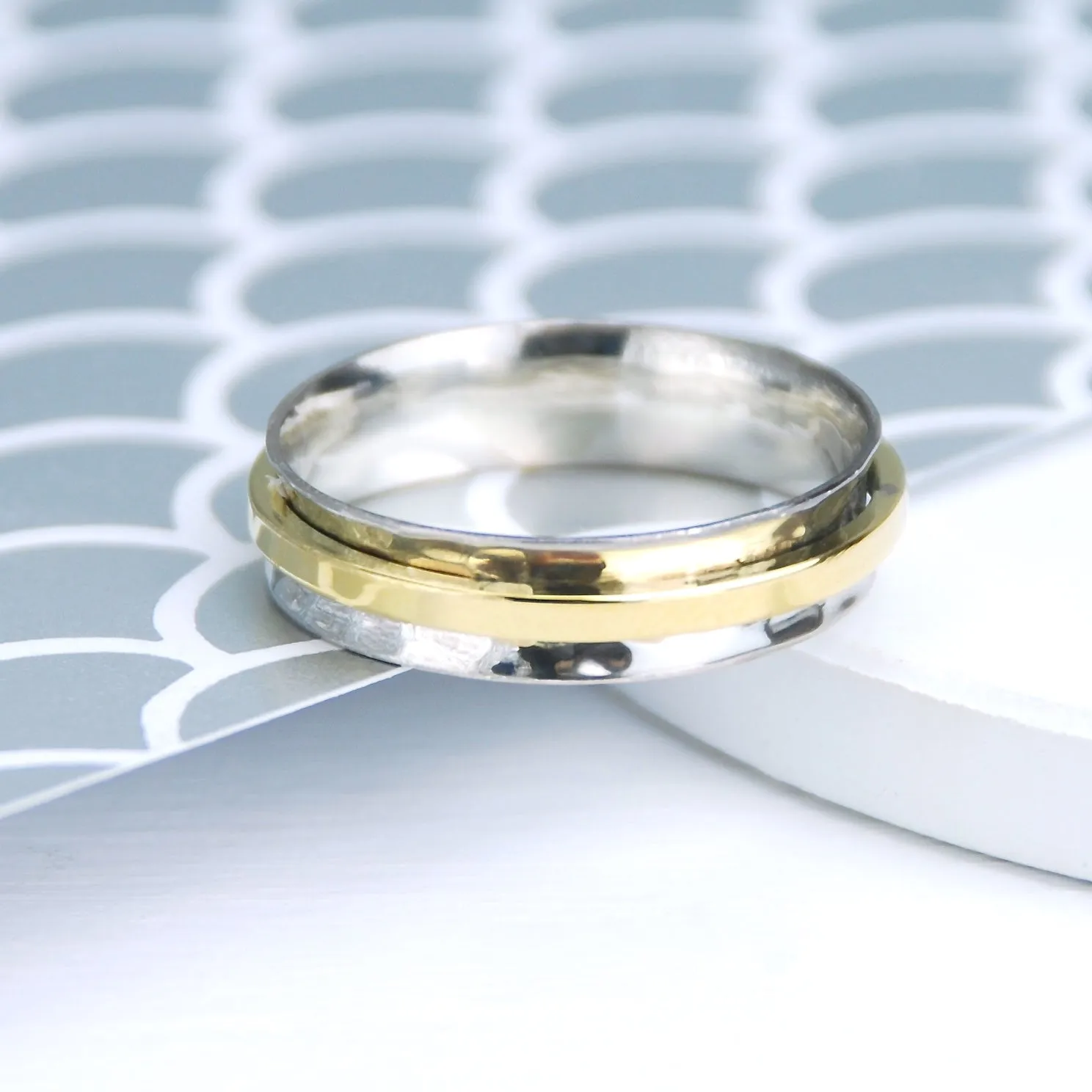 Eve Slim Sterling Silver Spinning Ring