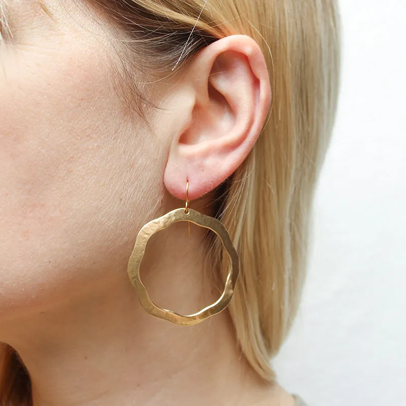 Extra Large Petal Ring Wire Earrings